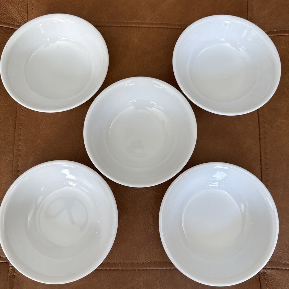 5 CORELLE Winter Frost White 5 3/8” Dessert/Fruit Bowls